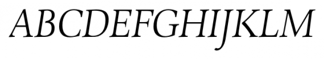 Combi Serif Light Oblique Font UPPERCASE