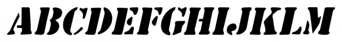 Common Stencil JNL Oblique Font UPPERCASE