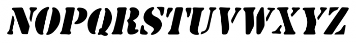Common Stencil JNL Oblique Font UPPERCASE