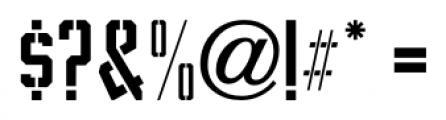 Condensed Stencil JNL Regular Font OTHER CHARS