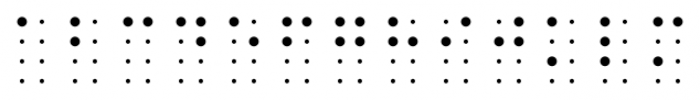 Confettis Braille Eight Dots Extra Light Font LOWERCASE