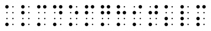 Confettis Braille Eight Dots Light Font UPPERCASE