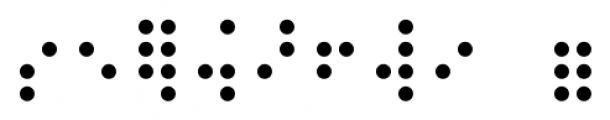 Confettis Braille Eight Regular Font OTHER CHARS