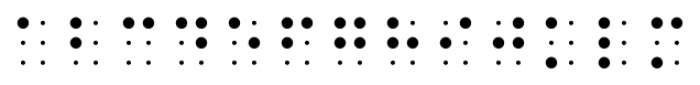 Confettis Braille Six Dots Light Font UPPERCASE
