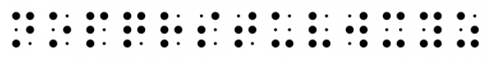 Confettis Braille Six Dots Light Font LOWERCASE