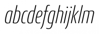 Conto Compressed Extra Light Italic Font LOWERCASE
