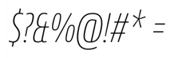 Conto Compressed Thin Italic Font OTHER CHARS