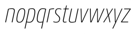 Conto Condensed Thin Italic Font LOWERCASE