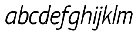 Contra Condensed Light Italic Font LOWERCASE