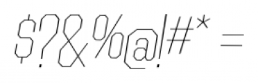 Contraption Thin Oblique Font OTHER CHARS