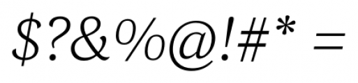 Corda ExtraLight Italic Font OTHER CHARS
