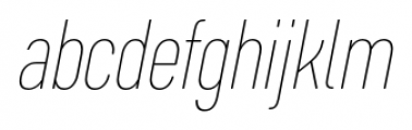 Core Sans DS Condensed 17 Thin Italic Font LOWERCASE