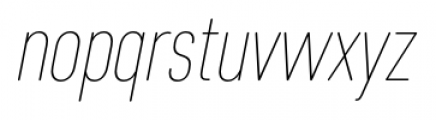 Core Sans DS Condensed 17 Thin Italic Font LOWERCASE