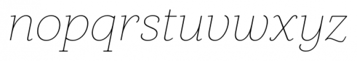 Core Serif N 15 Thin Italic Font LOWERCASE