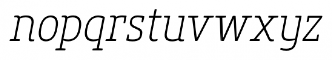 Core Slab M 27 Cn ExtraLight Italic Font LOWERCASE