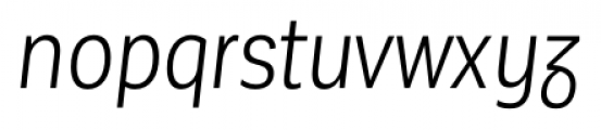 Corporative Sans Condensed Alt Book Italic Font LOWERCASE