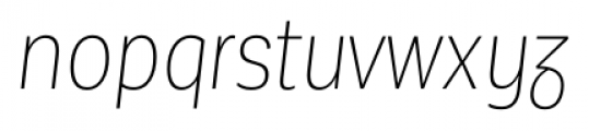 Corporative Sans Condensed Alt Thin Italic Font LOWERCASE