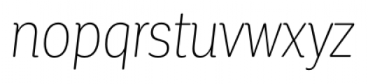 Corporative Soft Condensed Thin Italic Font LOWERCASE