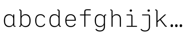 Codeline Mono Thin Font LOWERCASE
