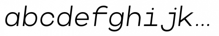 Codeworld Mono Light Italic Font LOWERCASE