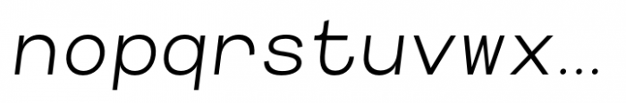 Codeworld Mono Light Italic Font LOWERCASE