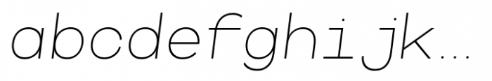 Codeworld Mono Thin Italic Font LOWERCASE