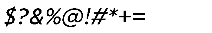 Colossus Italic Font OTHER CHARS