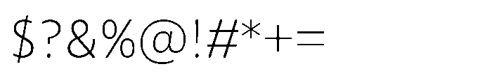 Colossus Thin Font OTHER CHARS