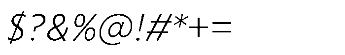 Colossus XLight Italic Font OTHER CHARS