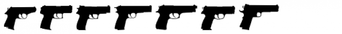 Combat Dingbats Handguns Font LOWERCASE