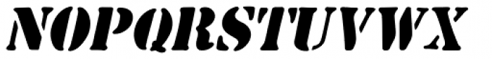 Common Stencil Oblique JNL Font UPPERCASE