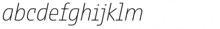 Comspot Tec Thin Italic Font LOWERCASE