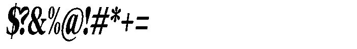 Confirm Serif Black Condensed Italic Font OTHER CHARS