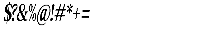Confirm Serif Bold Condensed Italic Font OTHER CHARS
