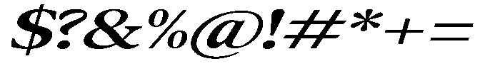 Confirm Serif Bold Expanded Italic Font OTHER CHARS