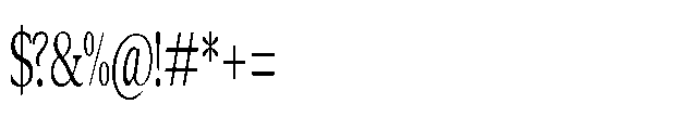 Confirm Serif Condensed Font OTHER CHARS