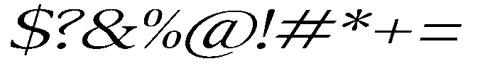 Confirm Serif Expanded Italic Font OTHER CHARS