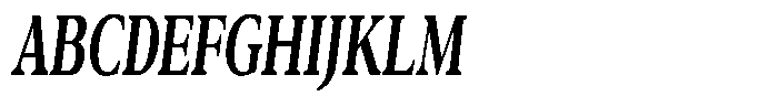 Confirm Serif Extra Bold Condensed Italic Font UPPERCASE