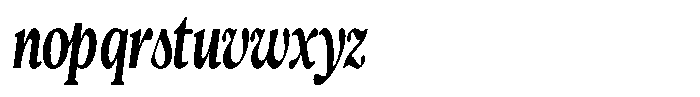Confirm Serif Extra Bold Condensed Italic Font LOWERCASE