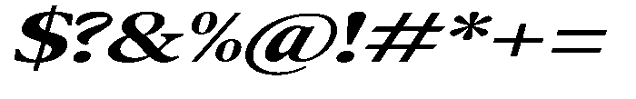 Confirm Serif Extra Bold Expanded Italic Font OTHER CHARS