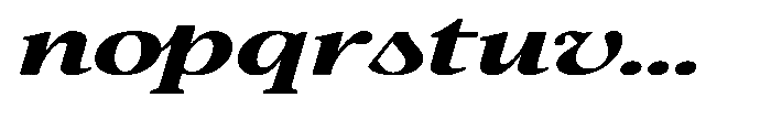 Confirm Serif Extra Bold Expanded Italic Font LOWERCASE
