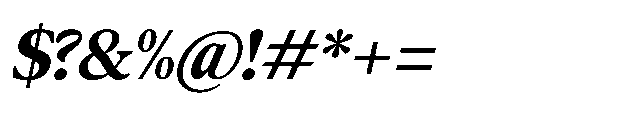 Confirm Serif Extra Bold Italic Font OTHER CHARS