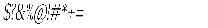 Confirm Serif Light Condensed Italic Font OTHER CHARS