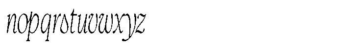 Confirm Serif Light Condensed Italic Font LOWERCASE
