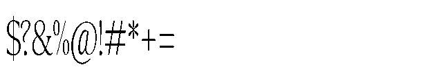Confirm Serif Light Condensed Font OTHER CHARS