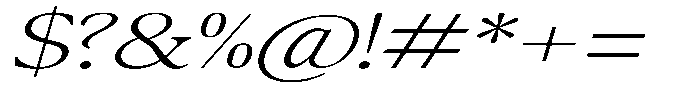 Confirm Serif Light Expanded Italic Font OTHER CHARS