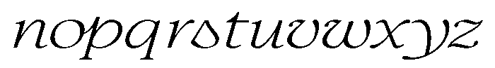 Confirm Serif Light Expanded Italic Font LOWERCASE