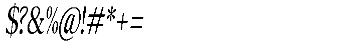 Confirm Serif Medium Condensed Italic Font OTHER CHARS