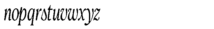 Confirm Serif Medium Condensed Italic Font LOWERCASE