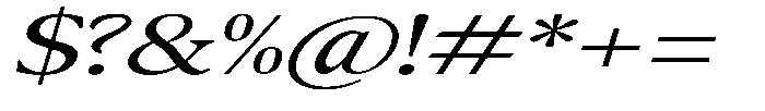 Confirm Serif Medium Expanded Italic Font OTHER CHARS